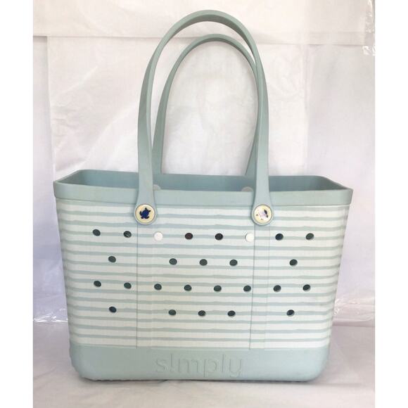 Simply Southern Large Waterproof Sandproof Beach Tote Bag Sky Blue Easy Clean - Picture 1 of 9